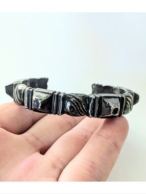 Estate Early WILLIAM SPRATLING Sterling Silver "Pyramid" Cuff Bracelet 65.76 Gr